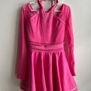 Weissman “I See Love” Hot Pink Dance Costume with Rhinestones
